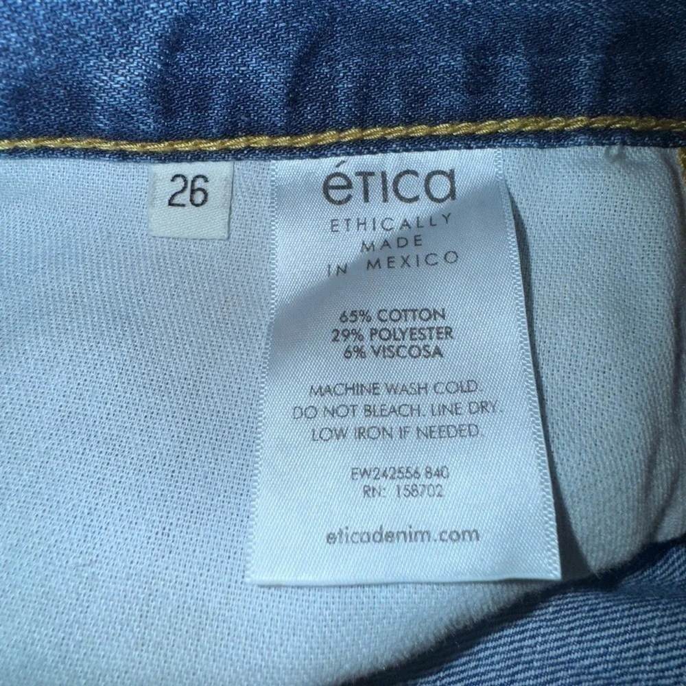 Etica Stanton Relaxed fit wide leg Denim Jeans. Size 26. Arcadia color NWT